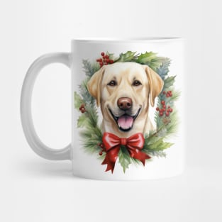 Christmas Labrador Retriever Dog Wreath Mug